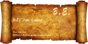 Bőhm Emma névjegykártya