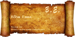 Bőhm Emma névjegykártya
