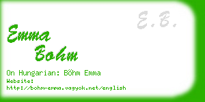 emma bohm business card
