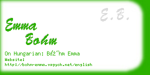 emma bohm business card